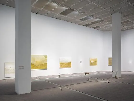 이해민선, 〈잔설〉, 2026, 눈 사진 위에 화학약품, 97×108 cm. 작가 제공. 사진: 고정균. / “올해의 작가상 2026” 이해민선 전시 전경. 국립현대미술관 제공. 사진: 홍철기.