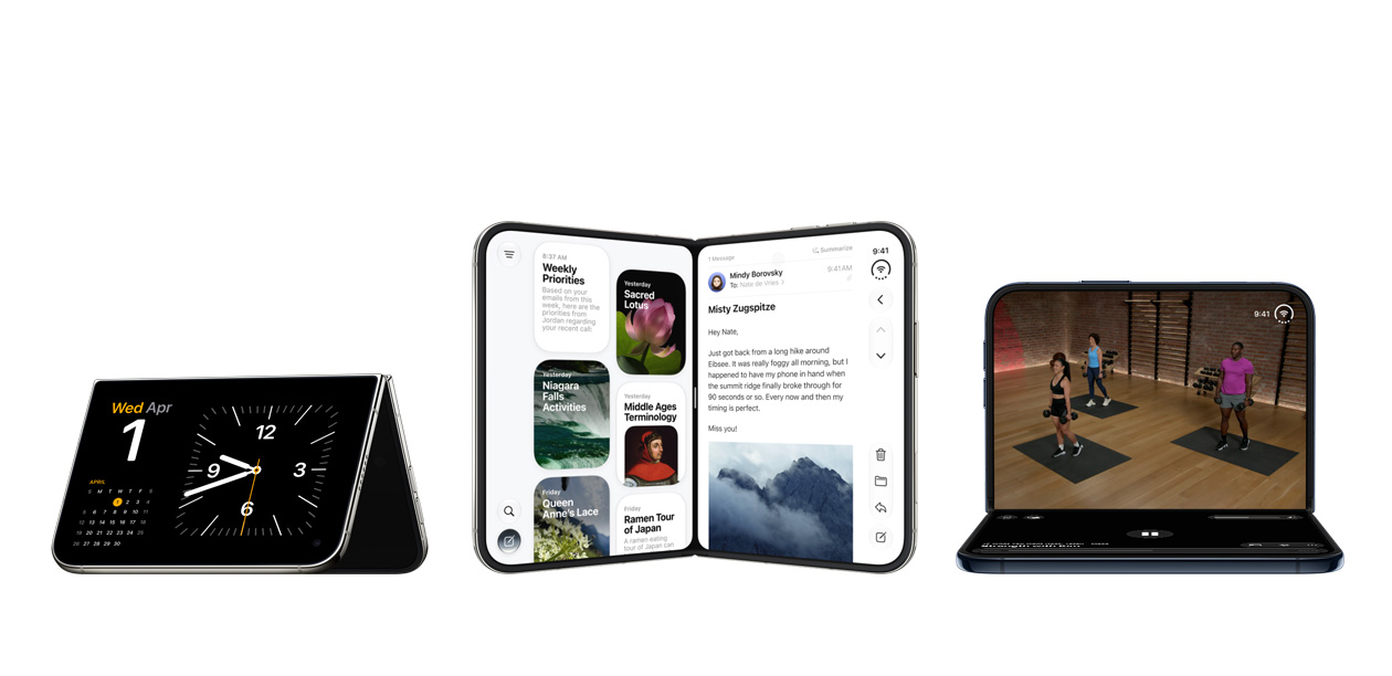 사용 장면과 접은 뒤 카메라 / 출처: Apple